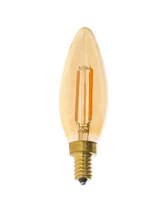 LED Filament Bulb - Gold Tint B10 LED Candelabra Bulb with 4 Watt Filament LED - Dimmable