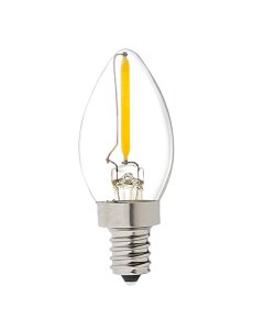 LED Vintage Light Bulb - Decorative C7 LED Bulb w/ Filament LED - 2W Blunt Tip Candle Bulb