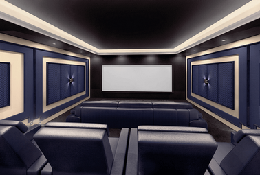 Home theater with professional lighting