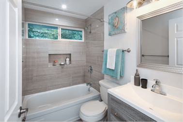 Home bathroom with neutral white light